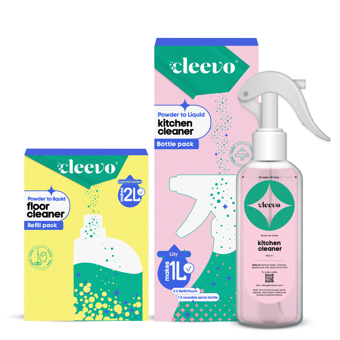Refill Pack / Kitchen Cleaner & Floor Cleaner (1L+2L), Refill Pack / Kitchen Cleaner (2L)
