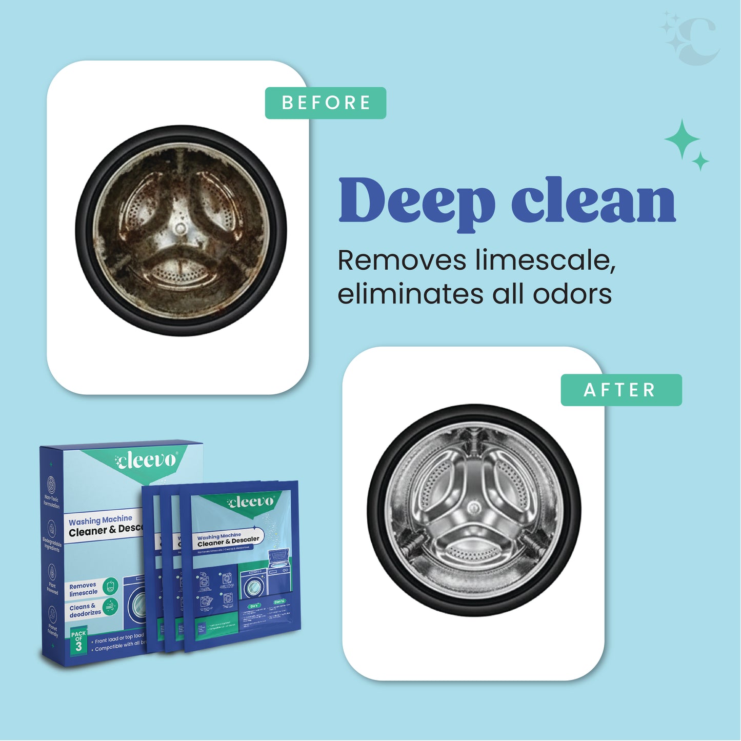 Cleevo Washing Machine Cleaner & Descaler